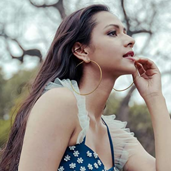 Huge 4 Inch Gold Hoops Extra Large Round Hoop Earrings Big Oversized XL New - Picture 4 of 10